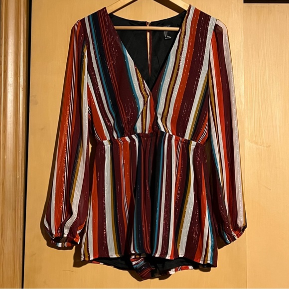 Forever 21 Striped Surplice Romper!!! - Picture 3 of 14
